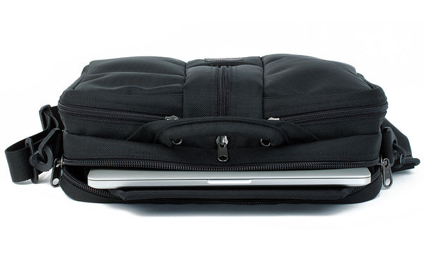The main pocket of the Pilot with a laptop.